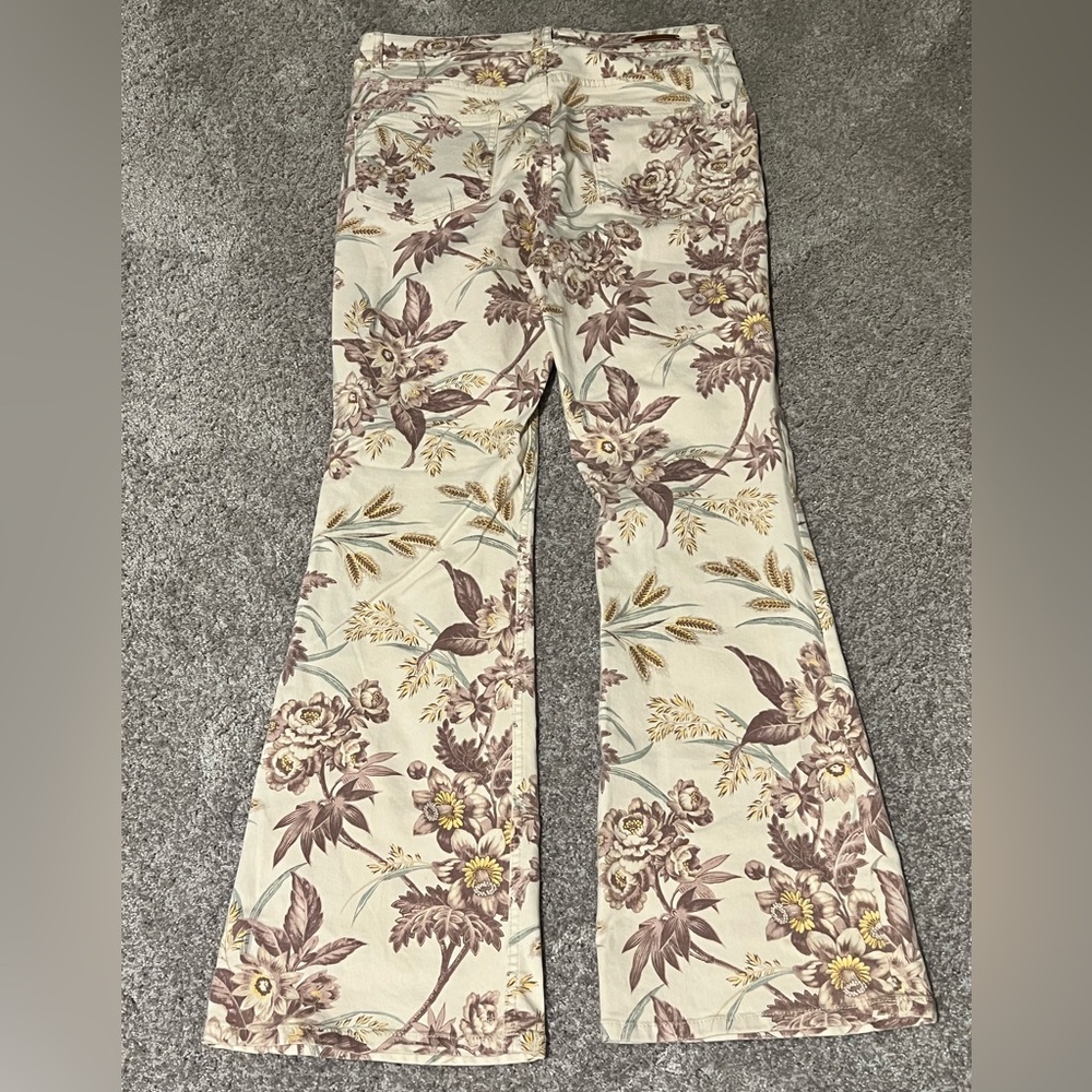 Anthropologie Pilcro & The Letterpress The High Rise Trouser Bootcut Floral Sz30 - Picture 3 of 13